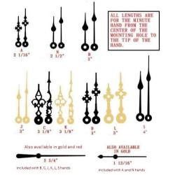 Takane Quartz Clock Movement Mechanism, Choose Your Hands and Size, USA Made (11/16'' Threaded Shaft for dials up to 1/2'' Thick, H Hands with Black Second Hand)