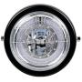 TASWK 6 1/2'' CREE LED Motorcycle Retro Black Clear Lens Headlight Halo Ring for Bobber Cafe Racer Cruiser Vintage Style