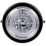 TASWK 6 1/2'' CREE LED Motorcycle Retro Black Clear Lens Headlight Halo Ring for Bobber Cafe Racer Cruiser Vintage Style