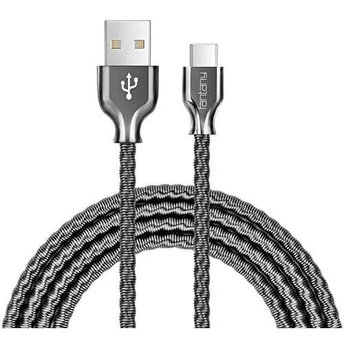 USB Type C Cable,Fantany Durable Metal USB A to C Charging Cable&Sync Compatible with Galaxy S10,S9,S9+,S8,S8+,Note 8,9,LG V40,50 G7,8, Pixel 2,3,HTC 10,Nexus 5X/6P, 3.3Feet,1Pack (Black, 3.3ft)