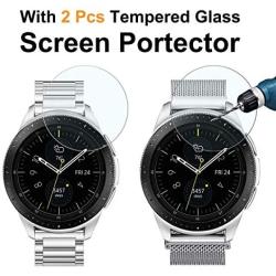 Valkit Compatible with Galaxy Watch 46mm/Galaxy Watch 3 45mm Bands, 2 Pack 22mm Stainless Steel Solid Wristbands Metal Straps for Samsung Galaxy Watch 3/Galaxy Watch 46mm/Gear S3 Frontier/Ticwatch Pro