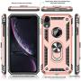 iPhone XR Case with HD Screen Protector, Gritup 360 Degree Rotating Metal Ring Holder Kickstand Armor Anti-Scratch Bracket Cover Case for Apple iPhone XR 6.1 inch inch Rose Gold