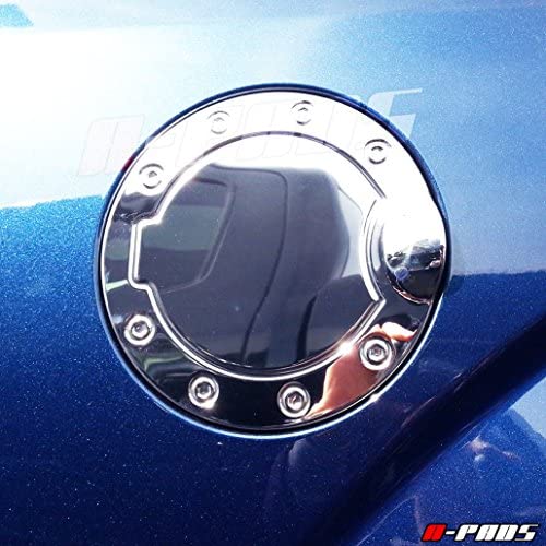 A-PADS Compatible with FORD Chrome STEEL Gas Door Cover for Ford F150 F-150 2004 05 06 07 2008 - Stainless Metal Tank Cap cover NOT for replacement, just overlay stick on)