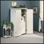 Sauder Harbor View Craft and Sewing Armoire with Table, Antiqued White finish Sauder Harbor View Craft and Sewing Armoire with Table, Antiqued White finish