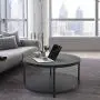 NSdirect Round Coffee Table, 36 inch Rustic Wooden Surface Top & Sturdy Metal Legs Industrial Sofa Table for Living Room Modern Design Home Furniture with Storage Open Shelf (Black) NSdirect Round Coffee Table, 36 inch Rustic Wooden Surface Top & Sturdy Metal Legs Industrial Sofa Table for Living Room Modern Design Home Furniture with Storage Open Shelf (Black)