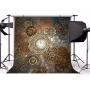 LFEEY 5x5ft Rusty Steampunk Background Vintage Metallic Bronze Clockwork Gears Photo Backdrop Adults Mens Portrait Photography Props Photo Studio Back Drop