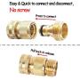HQMPC Garden Hose Quick Connect Solid Brass Quick Connector Garden Hose Fitting Water Hose Connectors 3/4 inch GHT (4Sets)