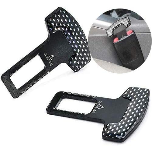 Car Seat Belt Plugs, Car Seat Belt Clips, Car Seat Belt Silencers Metal Tongue, Car Metal Seat Belt Clips Suitable For Most Vehicles(Black)