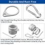 4 Pieces Flag Pole Rings Aluminum Alloy Mounting Rings 360 Degree Rotating Flagpole Anti Wrap Flag Pole with Clip Hook for 1 Inch Diameter Flag Pole (Silver)