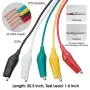 WGGE WG-026 10 Pieces and 5 Colors Test Lead Set & Alligator Clips, 20.5 inches, Wires soldered and Stamping (1 Pack)