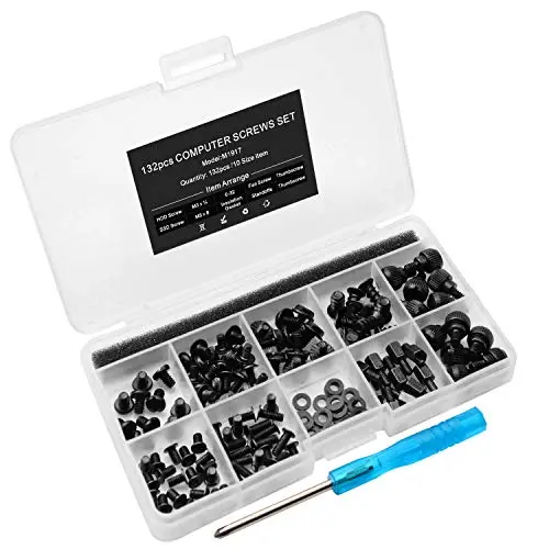 132pcs Personal Computer Screw Standoffs Set Kit for Motherboard Box HDD SSD Fan - with Screwdriver 132pcs Personal Computer Screw Standoffs Set Kit for Motherboard Box HDD SSD Fan - with Screwdriver