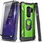 E-Began Case Compatible for Samsung Galaxy S9 Plus with Screen Protector (Maximum Coverage Flexible TPU Film), Aluminum Metal Built-in Magnetic Ring Holder, Full-Body Protective Military Case -Green E-Began Case Compatible for Samsung Galaxy S9 Plus with Screen Protector (Maximum Coverage Flexible TPU Film), Aluminum Metal Built-in Magnetic Ring Holder, Full-Body Protective Military Case -Green