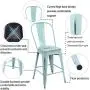 YOUNIKE Metal Bar Stools with High Back 24 Inches Set of 4 Stackable Modern Industrial Distressed Metal Counter Height Indoor Outdoor Kitchen Chairs Green-Blue YOUNIKE Metal Bar Stools with High Back 24 Inches Set of 4 Stackable Modern Industrial Distressed Metal Counter Height Indoor Outdoor Kitchen Chairs Green-Blue