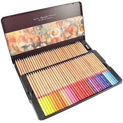 Egoshop 72-Color Marco Renior Oil Based Colored Pencils Set for Artist Sketching Drawing Writing Art Painting/Adult Coloring Books Metal Tin Case