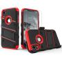 ZIZO Bolt Series for iPhone XR Case Military Grade Drop Tested with Tempered Glass Screen Protector Holster and Kickstand Black RED