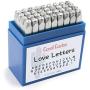 Custom Font Number and Letter Stamping Tool Case (36 Uppercase Stamps/Alphabet 0-9 & !) 1/8 inch (3mm) Letters, Numbers, Symbols - Hard Carbon Steel Tools - Stamp/Punch Metal, Jewelry, Leather, Wood