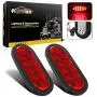 Partsam 2Pcs 6 Inch Oval Trailer Tail Lights Red 10 LED, 6'' Inch Red Oval Led Stop Turn Tail Lights Sealed with Lights, Grommets and Wire Pigtails for Truck Trailer (Turn, Stop, Brake and Tail Light) Partsam 2Pcs 6 Inch Oval Trailer Tail Lights Red 10 LED, 6'' Inch Red Oval Led Stop Turn Tail Lights Sealed with Lights, Grommets and Wire Pigtails for Truck Trailer (Turn, Stop, Brake and Tail Light)