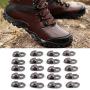 20 Pcs Shoe Lace Hooks Lace Fittings with Rivets, Alloy Boot Lace Safety Shoelace Buckles Silver for Climb Hiking Shoes Work Outdoor Mountaineering Boots