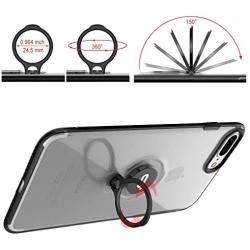 iPhone 8 Plus Case, iPhone 7 Plus Semi-Transparent Clear Case with Ring Holder Kickstand Built-in Metal Sheet Work with Magnetic Car Mount Ultra-Slim Cover Case for iPhone 8 Plus 5.5 inch - Clear