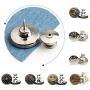 24 Sets Instant Button, No Sew Replacement Jean Buttons, 17mm Adjustable Metal Button Pins to Extend or Reduce Pants Waist Size