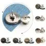 24 Sets Instant Button, No Sew Replacement Jean Buttons, 17mm Adjustable Metal Button Pins to Extend or Reduce Pants Waist Size 24 Sets Instant Button, No Sew Replacement Jean Buttons, 17mm Adjustable Metal Button Pins to Extend or Reduce Pants Waist Size