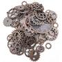 Fireboomoon 100 Gram (Approx 80pcs) Assorted Antique Steampunk Gears Charms Pendant Clock Watch Wheel Gear for Crafting, Jewelry Making Accessory (Copper)