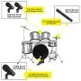 XTUGA New MI7 7-Piece Wired Dynamic Drum Mic Kit (Whole Metal)- Kick Bass, Tom/Snare & Cymbals Microphone Set - Use for Drums, Vocal, Other Instrument Complete with Thread Clip, Inserts, Mics Holder XTUGA New MI7 7-Piece Wired Dynamic Drum Mic Kit (Whole Metal)- Kick Bass, Tom/Snare & Cymbals Microphone Set - Use for Drums, Vocal, Other Instrument Complete with Thread Clip, Inserts, Mics Holder