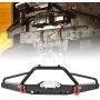 Dilwe RC Front Bumper, Metal RC Front Bumper with LED Light Upgrade Spare Part Compatible with Axial SCX10 II 90046 RC Models