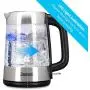 Zeppoli Electric Kettle - Fast Boiling and Cordless Glass Tea Kettle (1.7L) Stainless Steel Finish Hot Water Kettle – Hot Water Dispenser, Tea Pot Water Heater with Auto Shut-Off and Boil-Dry Protection