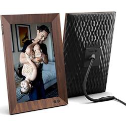 Nixplay Smart Digital Picture Frame 10.1 Inch Wood-Effect - Share Video Clips and Photos Instantly via E-Mail or App