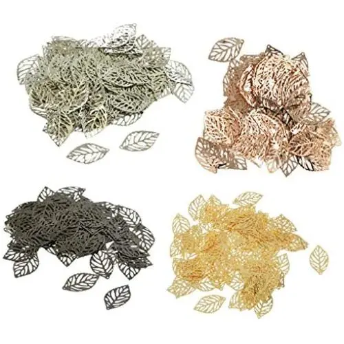 MonkeyJack 400 Pieces Mixed Alloy Metal Hollow Leaf Charm Pendants for Jewelry Making MonkeyJack 400 Pieces Mixed Alloy Metal Hollow Leaf Charm Pendants for Jewelry Making