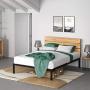 Zinus Paul Metal and Wood Platform Bed with Wood Slat Support, Full