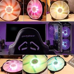 Cooler Master Fan MF200R RGB 200mm PWM Control Fan with Hybrid Silent High Airflow In-Take Fan for Computer Case