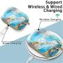 KINGXBAR Marble AirPods Pro Case with Protective Luxury Metal Plated Frame Shockproof Hard Cover AirPods Pro Accessories with Keychain for Apple AirPod Pro Charging Case Blue
