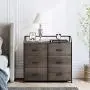 HOMECHO Fabric Dresser with 6 Drawers, Wide Chest of Drawers with Wood Top, Sturdy Metal Frame, Furniture Storage Tower for Bedroom, Closets, Hallway, Entryway, Dark Brown HOMECHO Fabric Dresser with 6 Drawers, Wide Chest of Drawers with Wood Top, Sturdy Metal Frame, Furniture Storage Tower for Bedroom, Closets, Hallway, Entryway, Dark Brown