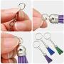 300 Pieces Keychain Making Kit, 100 Leather Keychain Tassels Bulk with 100 Keychain Rings with Chain and 100 Jump Rings for Christmas DIY Keychain Acrylic Crafts