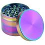 DCOU Rainbow Herb Grinders 2.2 Inches 4 Parts Zinc Alloy Pollen Grinder Colorful Metal Grinder