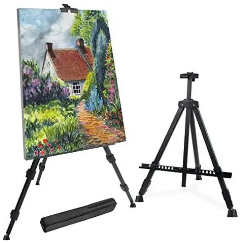 T-Sign 72 Tall Display Easel Stand, Aluminum Metal Tripod Art Easel Adjustable Height from 22-72”, Extra Sturdy for Table-Top/Floor Painting, Drawing and Display with Bag, Black T-Sign 72 Tall Display Easel Stand, Aluminum Metal Tripod Art Easel Adjustable Height from 22-72”, Extra Sturdy for Table-Top/Floor Painting, Drawing and Display with Bag, Black