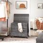 SONGMICS Handwoven Laundry Hamper, Rattan-Style Laundry Basket with 3 Removable Bags, Handles, Laundry Sorter with Lid, for Living Room, Bathroom, Laundry Room, Gray ULCB083G02