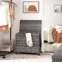 SONGMICS Handwoven Laundry Hamper, Rattan-Style Laundry Basket with 3 Removable Bags, Handles, Laundry Sorter with Lid, for Living Room, Bathroom, Laundry Room, Gray ULCB083G02