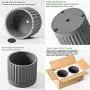 DOMDO Cement Planter Flowerpot - 5.5 Inches Bonsai Containers Unglazed Medium Concrete Planters for Home Indoor Decor with Drain Hole - Gray, Set of 2