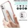 SURITCH Clear Case for iPhone 11, [Built in Screen Protector][9H Tempered Glass Back][Metallic Electroplated] Shockproof Hard Full Body Protection Silicone Bumper Cover for iPhone 11 6.1''(Rose Gold)