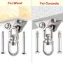 Xavnia Heavy Duty Swing Hangers Suspension Hooks Stainless Steel 360° Rotation with Hanging Snap Hooks Screws Bolts for Concrete Wooden Sets Playground Porch Yoga Hammock Sandbag Swingset Hardware