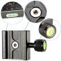 Neewer Metal 50mm Quick Shoe Base Clamp and QR Plate with Bubble Level and Adjustable Lever Knob, Compatible with Arca-Swiss Standard for Tripod Ballhead