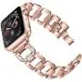 PUGO TOP Compatible with Apple Watch Band 40mm Series 6 5 4 Iwatch IPhone Watch Bracelet Band Stainless Steel Metal Bling with Rhinestones (38mm/40mm, Series 5/4 Aluminum Case Gold)
