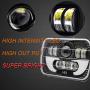 AMUNIESUN 120W Rectangle 7x6'' 5x7'' Led Headlights 6052 6054 H5054 H6054 Led Headlight DRL Hi/Low Sealed Beam H4 Plug For GMC Ford Chevy Chevrolet Cargo Van Express Nissan