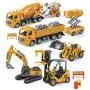 Construction Vehicles Truck Toys, Geyiie Kids Engineering Playset Metal Truck Head, Excavator Digger Bulldozer Forklift Trucks Trailer Cement Toys Gift for Toddlers Kids 3 4 5 6 Year Old Boy Construction Vehicles Truck Toys, Geyiie Kids Engineering Playset Metal Truck Head, Excavator Digger Bulldozer Forklift Trucks Trailer Cement Toys Gift for Toddlers Kids 3 4 5 6 Year Old Boy