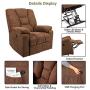 oneinmil Electric Power Lift Recliner Chair, Linen Recliners for Elderly, Home Sofa Chairs with Heat & Massage, Remote Control, 3 Positions, 2 Side Pockets and USB Ports, Chocolate