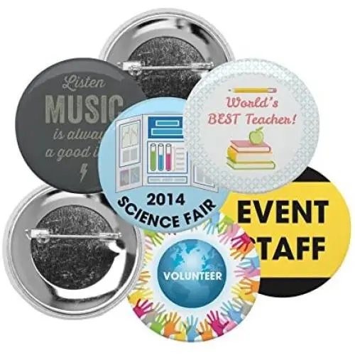 Neil Enterprises Metal Front and Back Badge Part with Safety Clasp Pins, 3 in, Pack of 500 Neil Enterprises Metal Front and Back Badge Part with Safety Clasp Pins, 3 in, Pack of 500