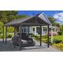 Sojag 20 x 12 Samara Carport with Aluminum Frame and 10 High Galvanized Steel Roof for Easy Drive Through Access, Gray